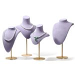Microfiber Stainless Steel Necklace Jewelry Display For Jewelry Store