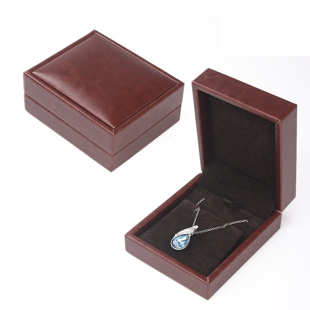 Custom Brown Leather Small Decorative Jewelry Box With Logo