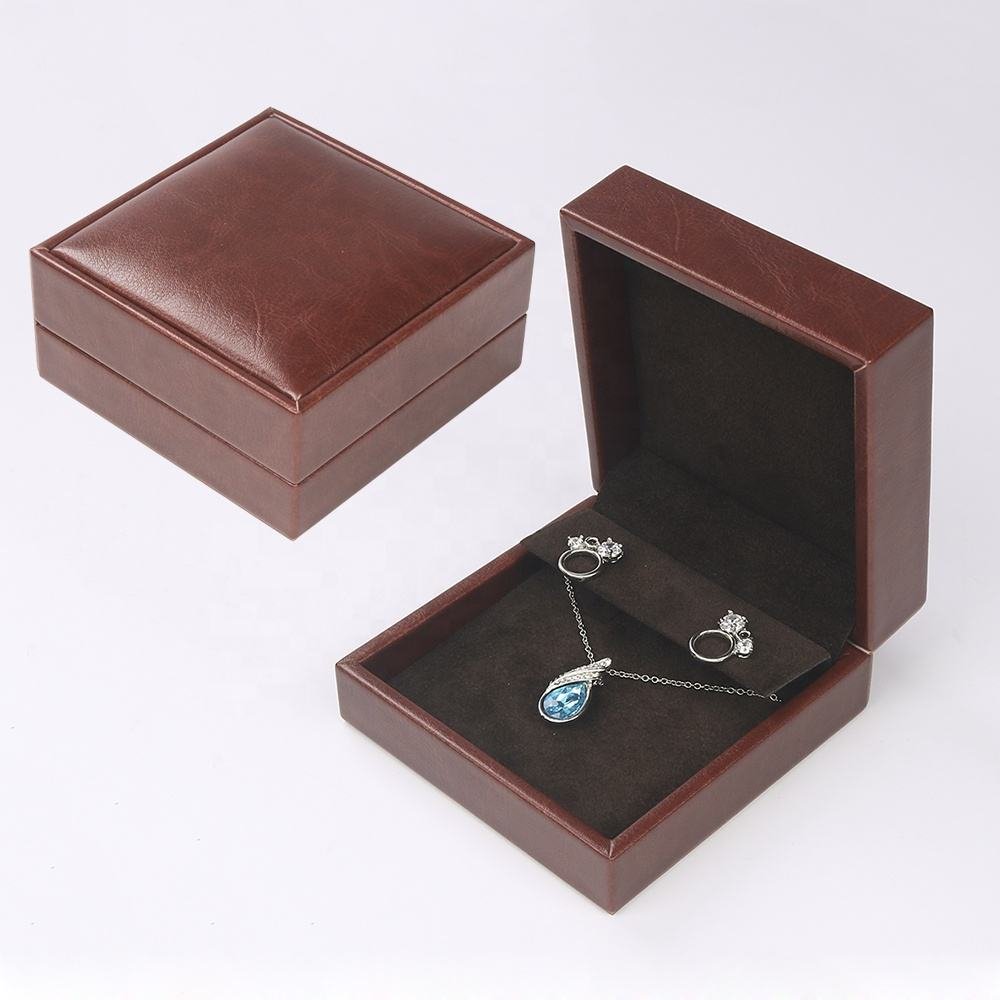 Custom Brown Leather Small Decorative Jewelry Box With Logo
