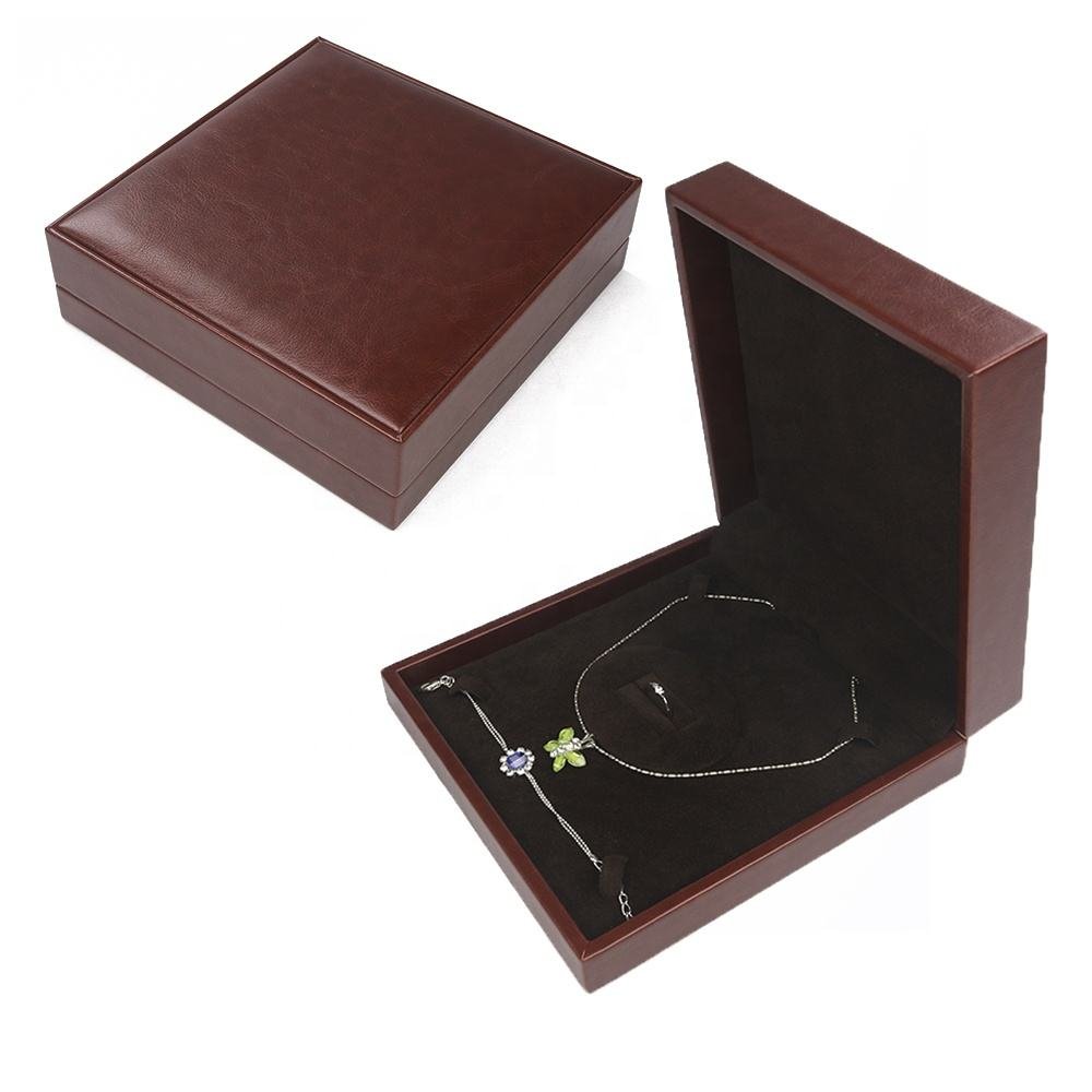 Custom Brown Leather Small Decorative Jewelry Box With Logo