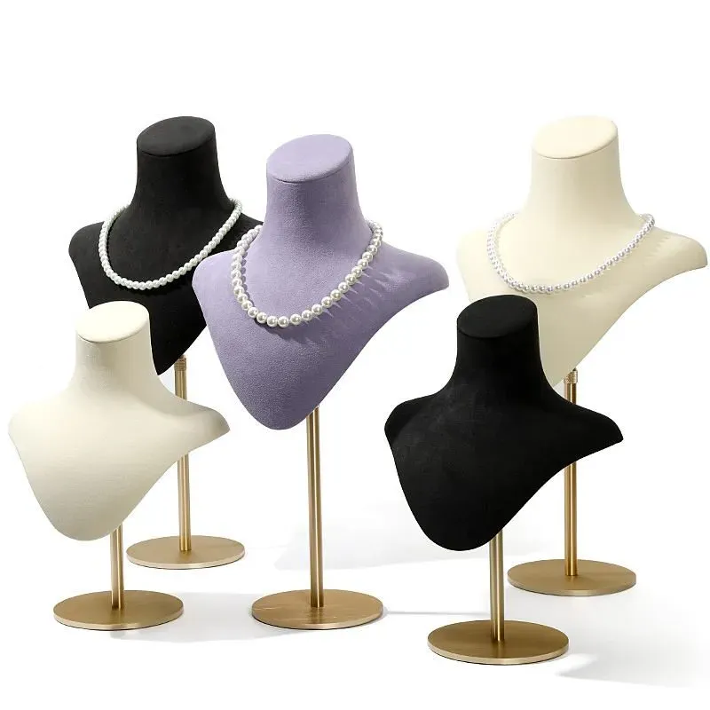 Microfiber Stainless Steel Necklace Jewelry Display For Jewelry Store
