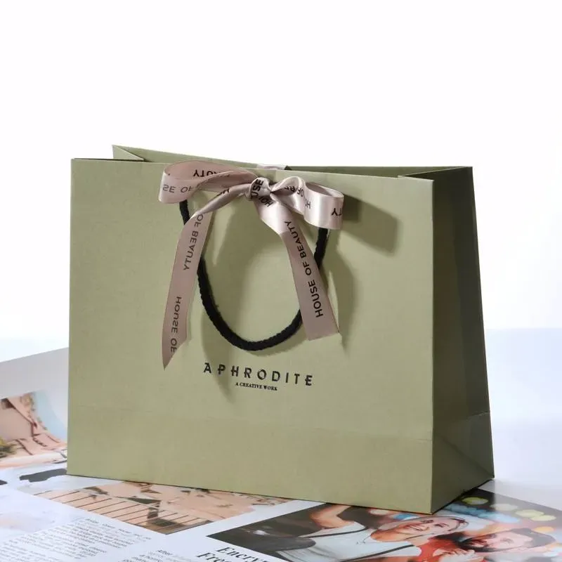 Custom Black Cardboard Jewelry Paper Bag With Logo
