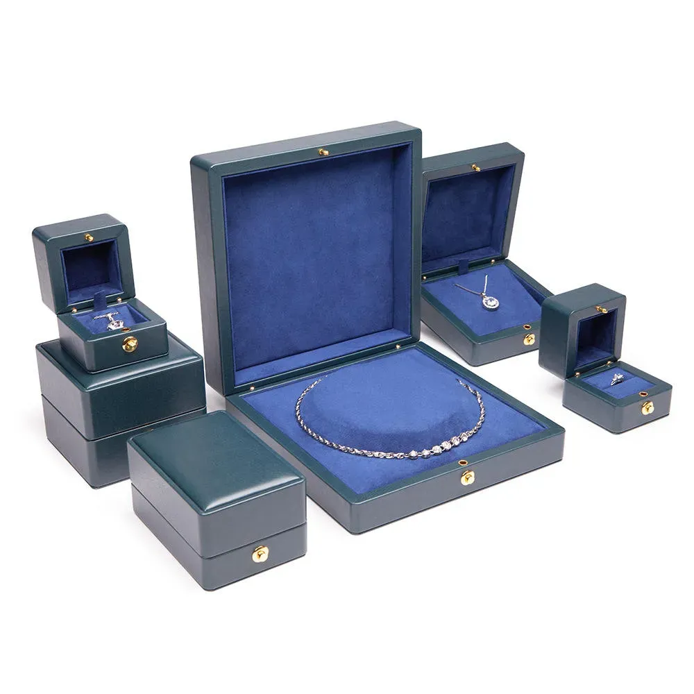 Luxury Diy Leather Jewlery Box Earring Boxes Necklace Gift Box