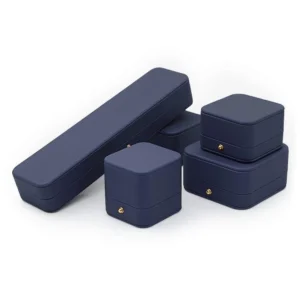 Custom Wedding Ring Men Velvet Lining Jewelry Box With Button