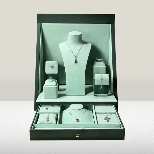Custom jewelry bust display gems jewelry case on display
