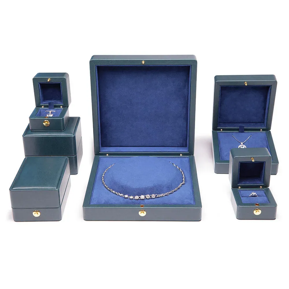 Luxury Diy Leather Jewlery Box Earring Boxes Necklace Gift Box