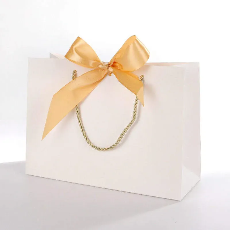 Costume Textured Jewellery Paper Bag With Ribbon