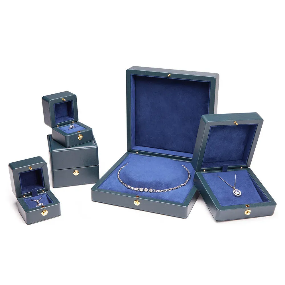Luxury Diy Leather Jewlery Box Earring Boxes Necklace Gift Box