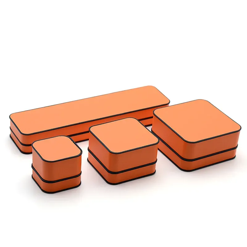 Portable Antique Leatherette Paper Jewelry Box with Light