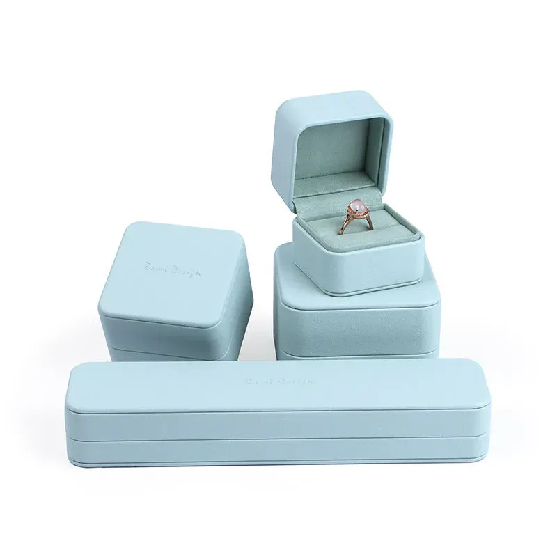 High-End Small Wood Leather Jewlery Box For Earring Necklace Bracelet
