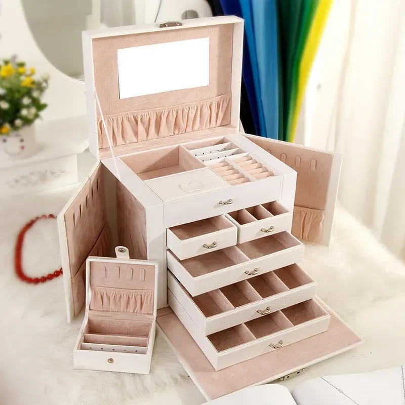 Best Large Leather Jewelry Travel Case Jewelry Box Organizers