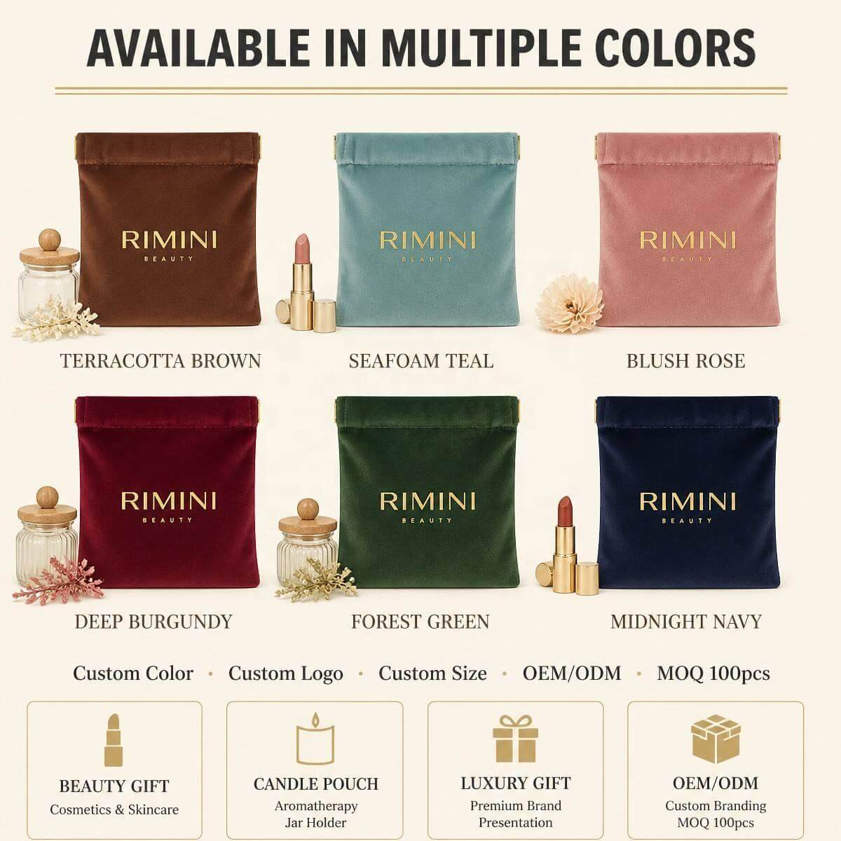 Custom Logo Velvet Drawstring Jewelry Pouch Wholesale