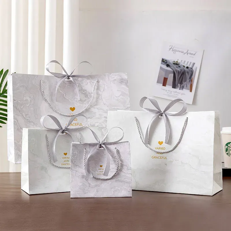 Costume Textured Jewellery Paper Bag With Ribbon