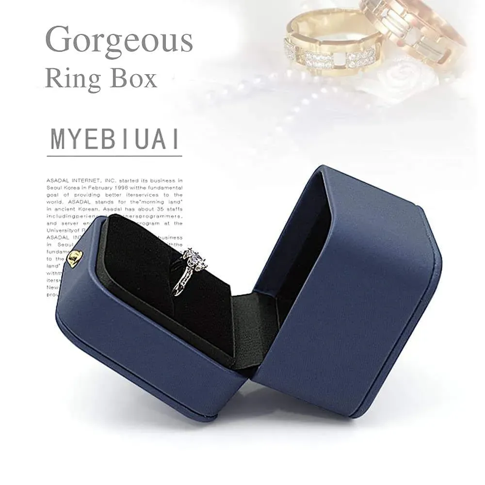 Custom Wedding Ring Men Velvet Lining Jewelry Box