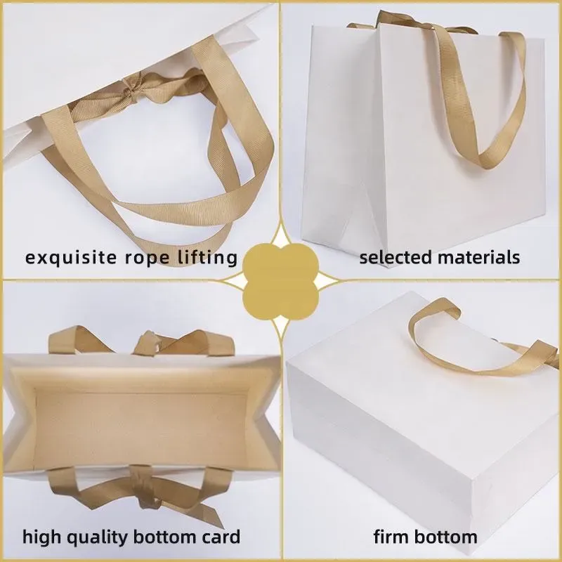 Costume Textured Jewellery Paper Bag With Ribbon