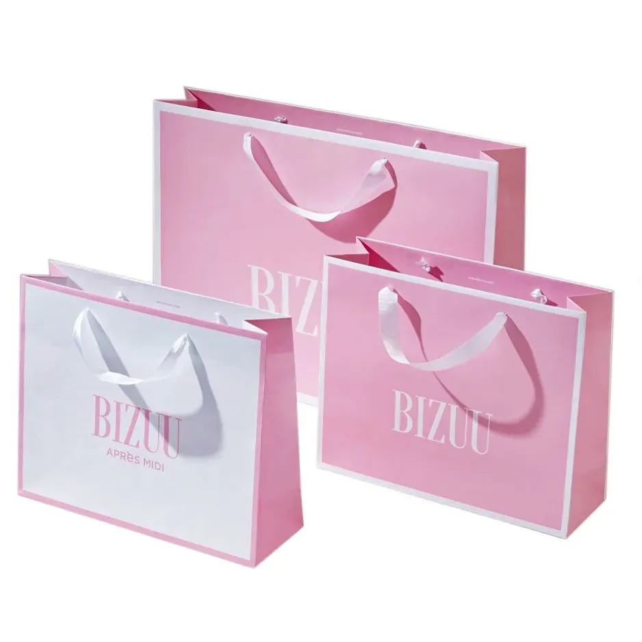 Customized Matte Wrapping Paper Bag With Handles
