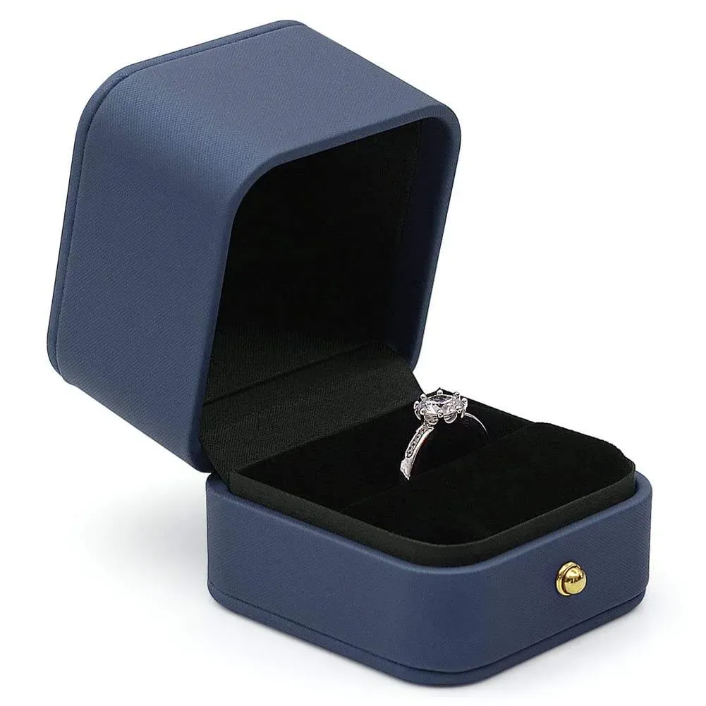 Custom Wedding Ring Men Velvet Lining Jewelry Box