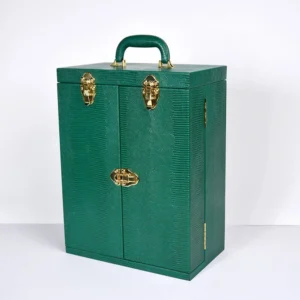 Custom Green Wood Jewlery Travel Case Jewelry Box With Drawers